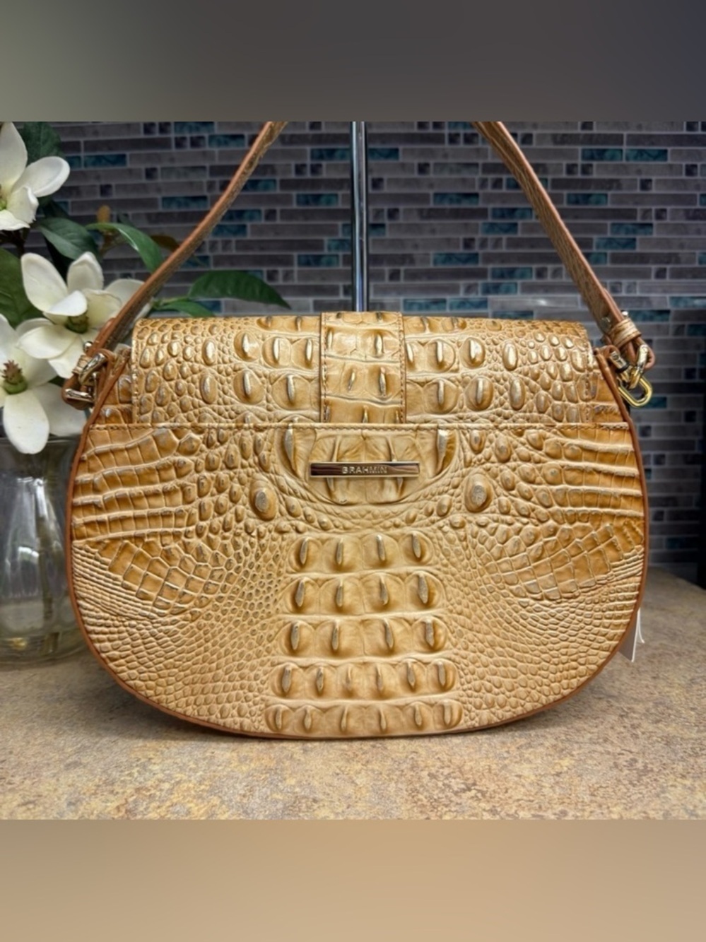 NWT Brahmin Cynthia golden Honey Brown purse - Picture 3 of 8